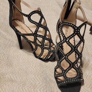 Zigi Soho Daliyah Black Caged Stilettos Dress Sandals Size 6  Pre-loved